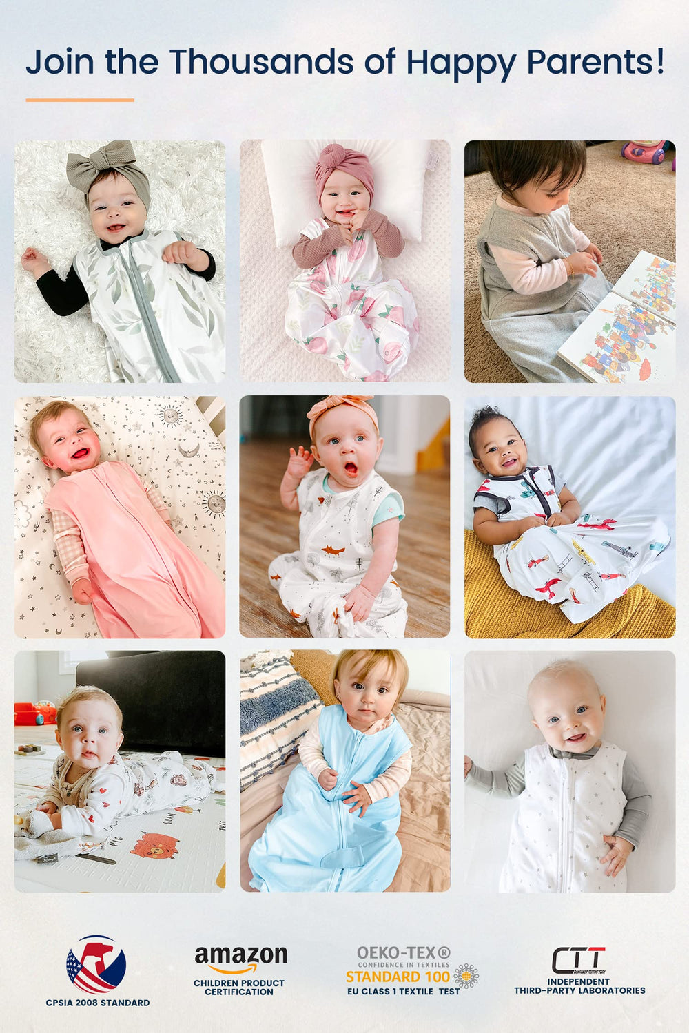 TotAha brand packaging logo signals trusted baby sleepwear choice.