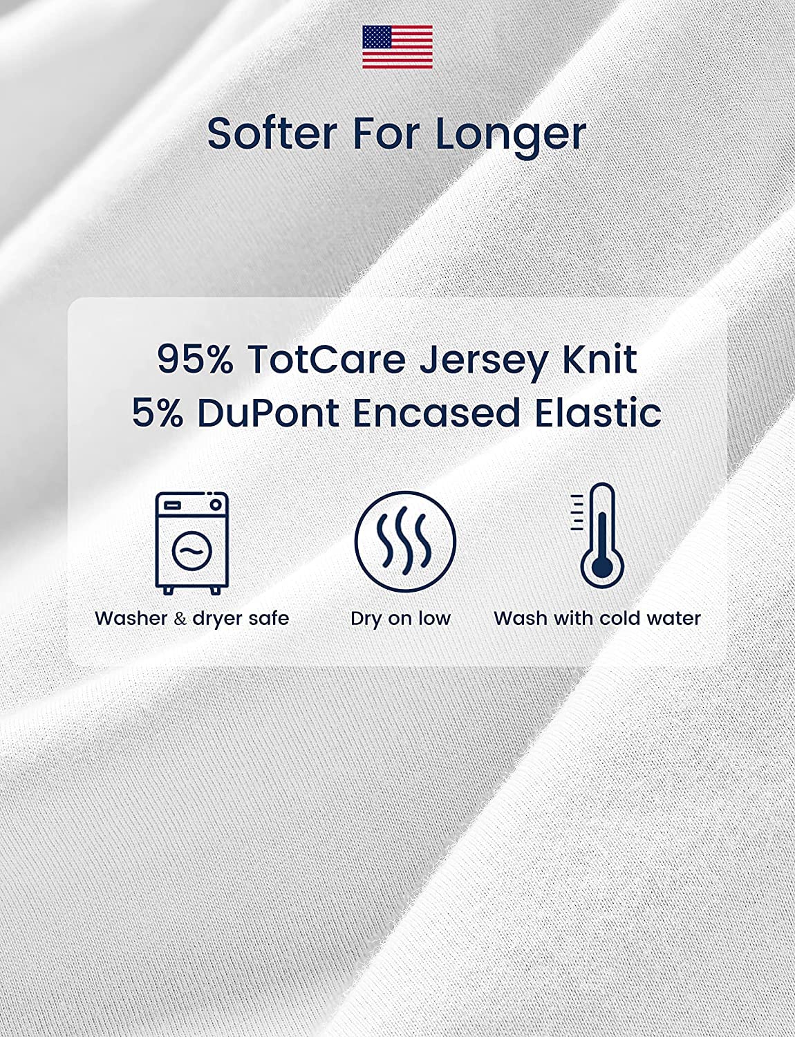 TotAha breathable knit fabric aids temperature regulation for comfortable nights.