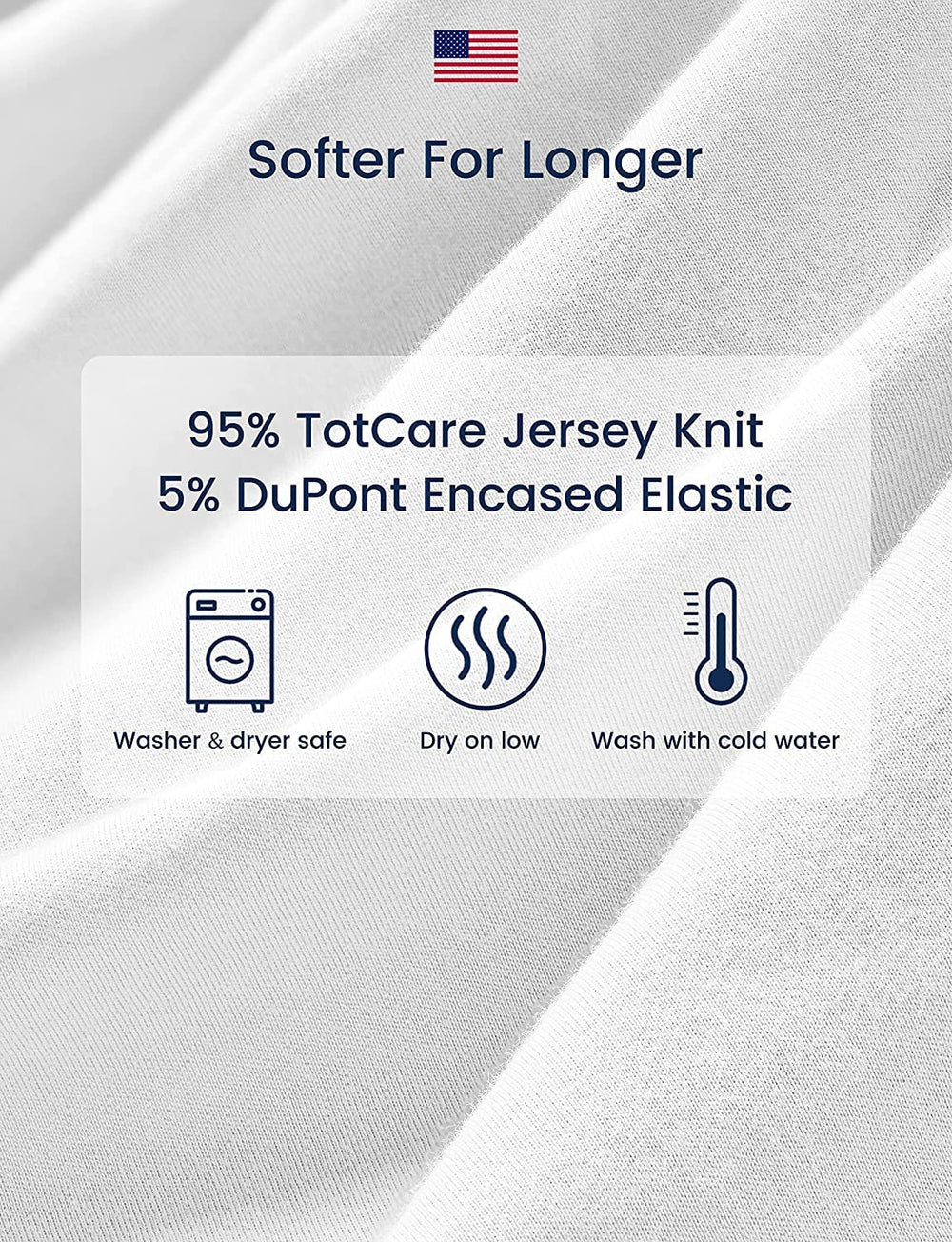 TotAha breathable knit fabric aids temperature regulation for comfortable nights.