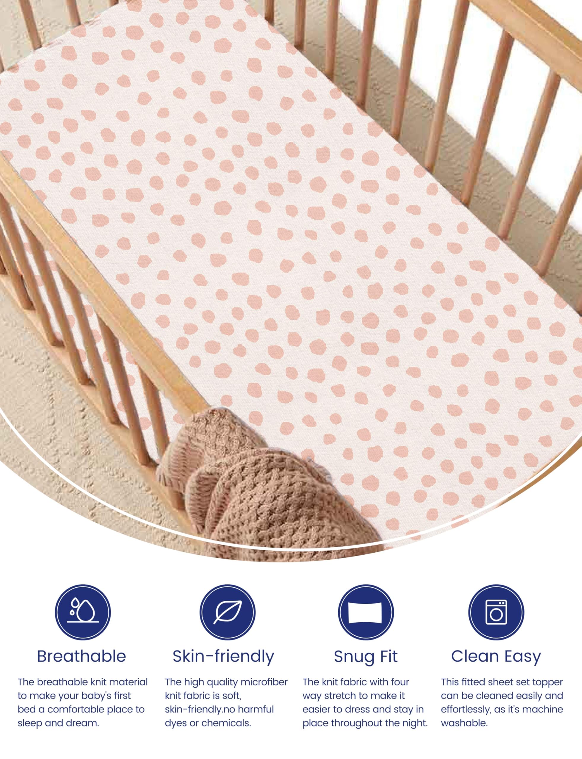 TotAha crib sheets 9in deep pocket shown for secure crib mattress fit.
