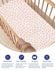 TotAha crib sheets 9in deep pocket shown for secure crib mattress fit.