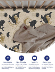 TotAha TotCare fabric close-up highlights flexible knit for a snug mattress fit