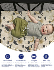 TotAha Graco Pack and Play Sheets fabric close-up highlights TotCare softness and durability.