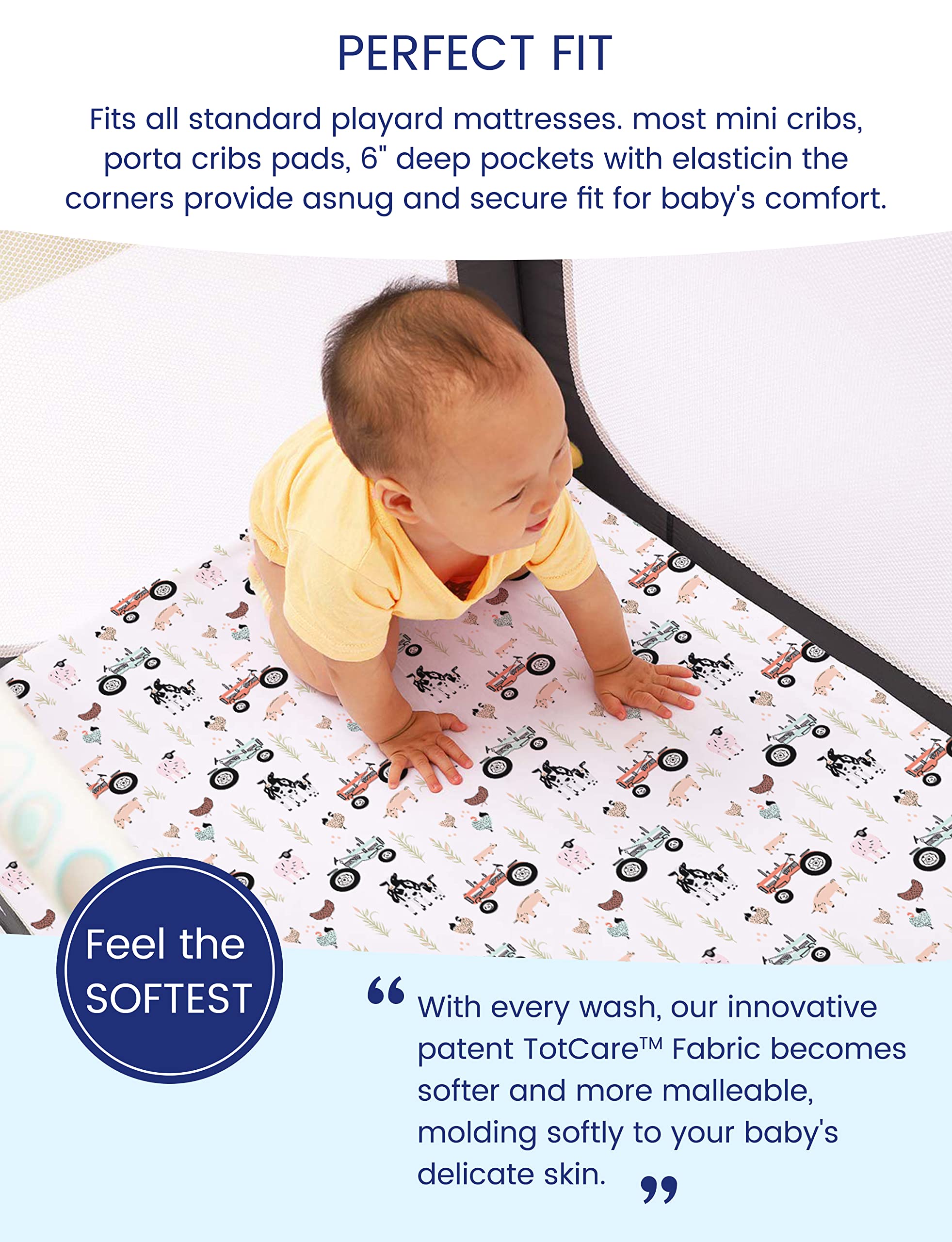 TotAha jersey-knit breathable sheets keep baby cool for restful nights