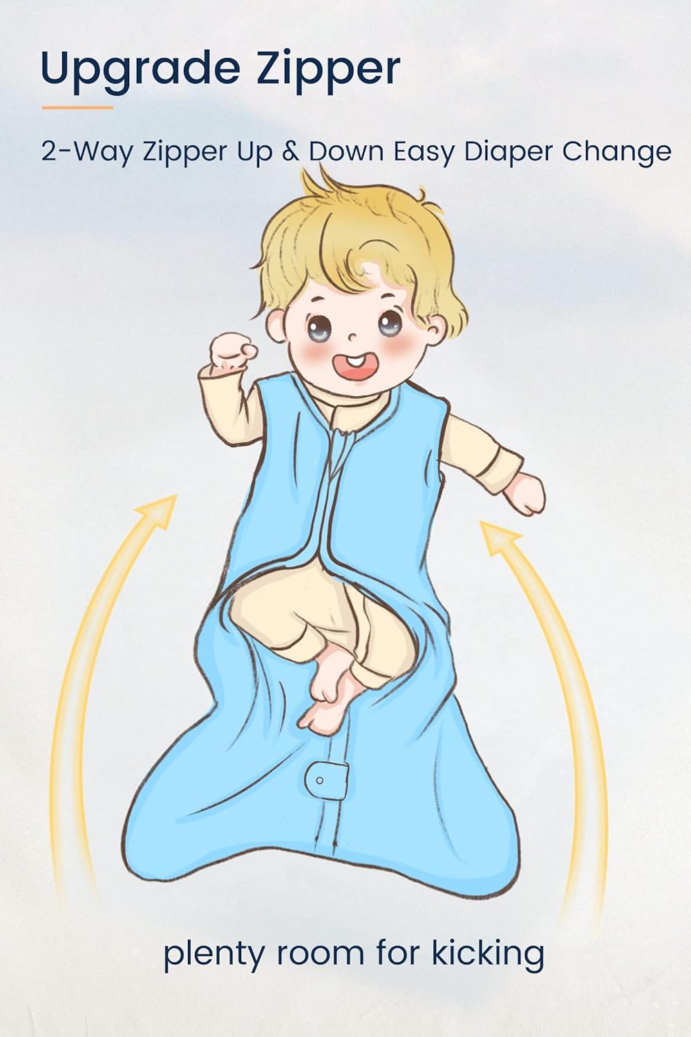 TotAha Sleep Sack in size options 0-6 to 12-18 months for growing babies