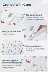 TotAha Light Sleep Sack zipper closures shown for safe nighttime access.
