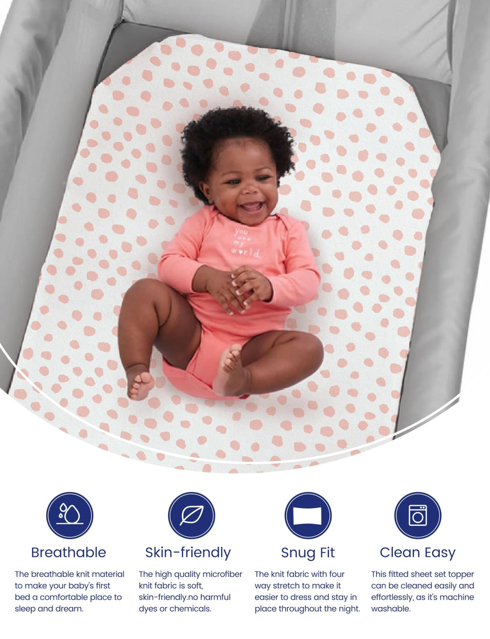 TotAha TotCare fabric close-up highlighting silky-soft texture and flexible knit.