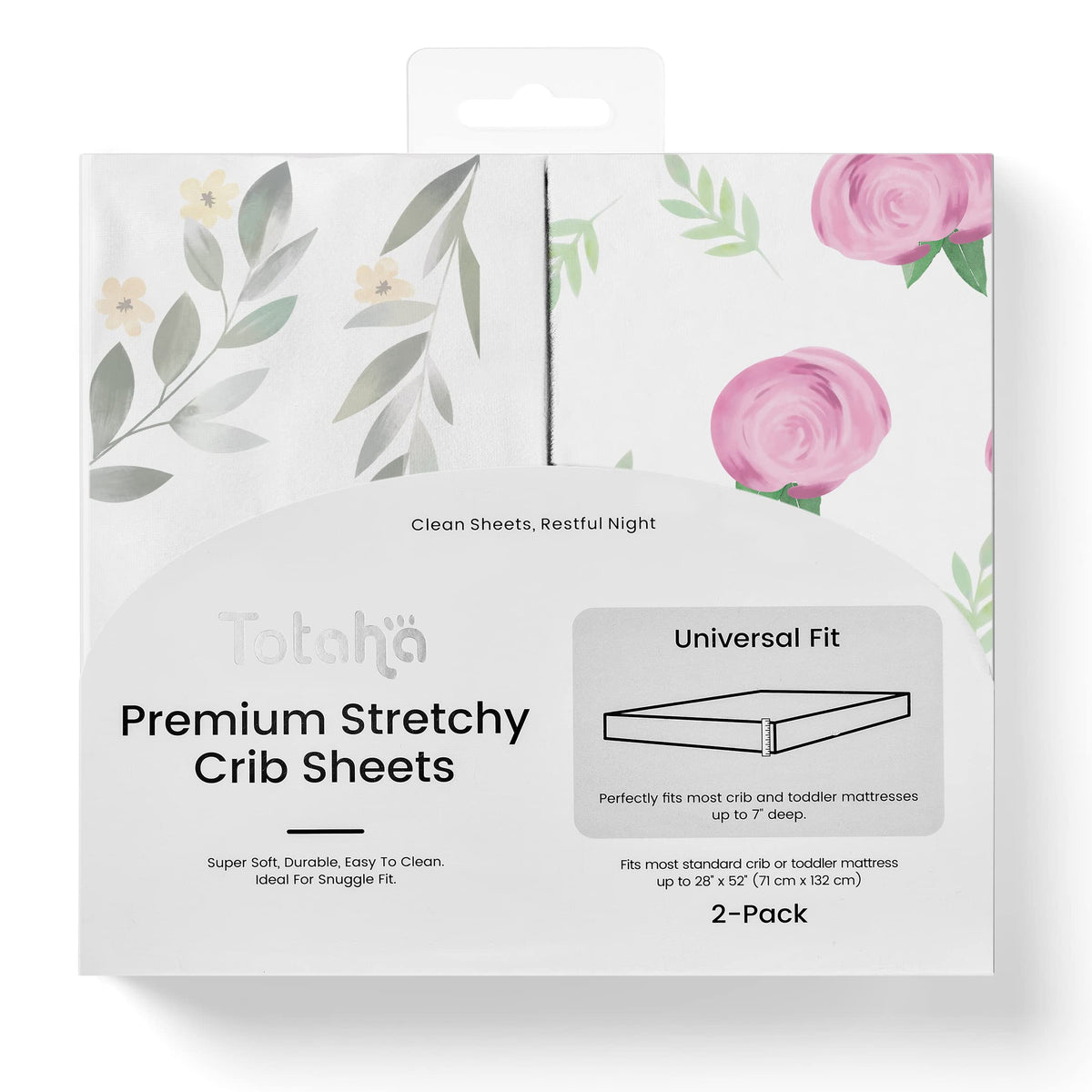 TotAha 2-pack Pink Buds image shows silky TotCare fabric for gentle baby sleep.