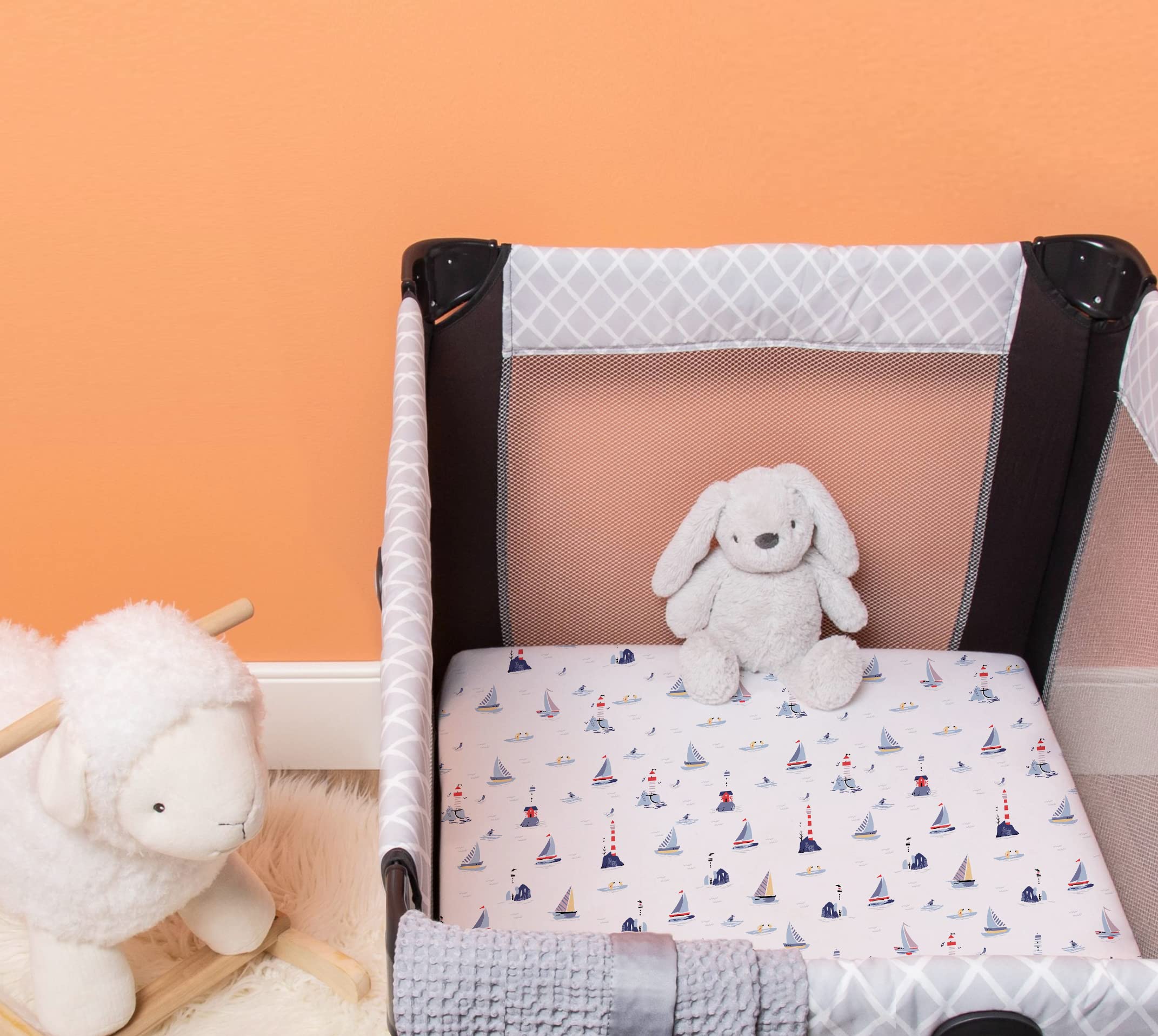 TotAha sleep-friendly nursery setup shows a calm bedtime space with these sheets