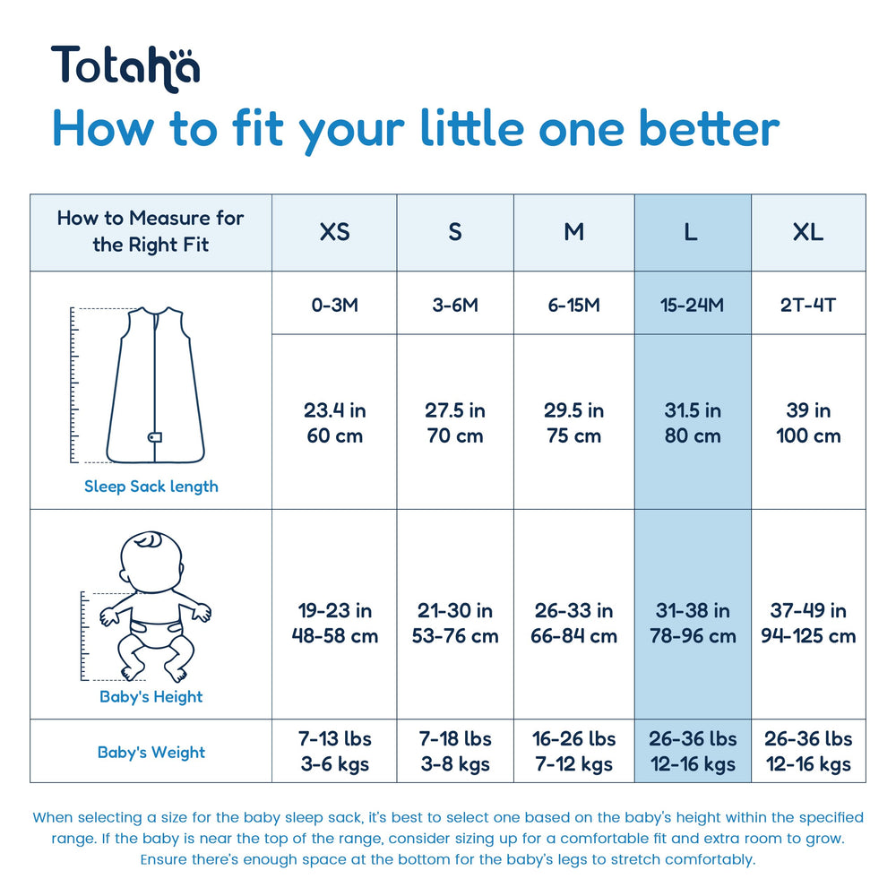 TotAha Sleep Sack 3-pack packaging for easy rotation.