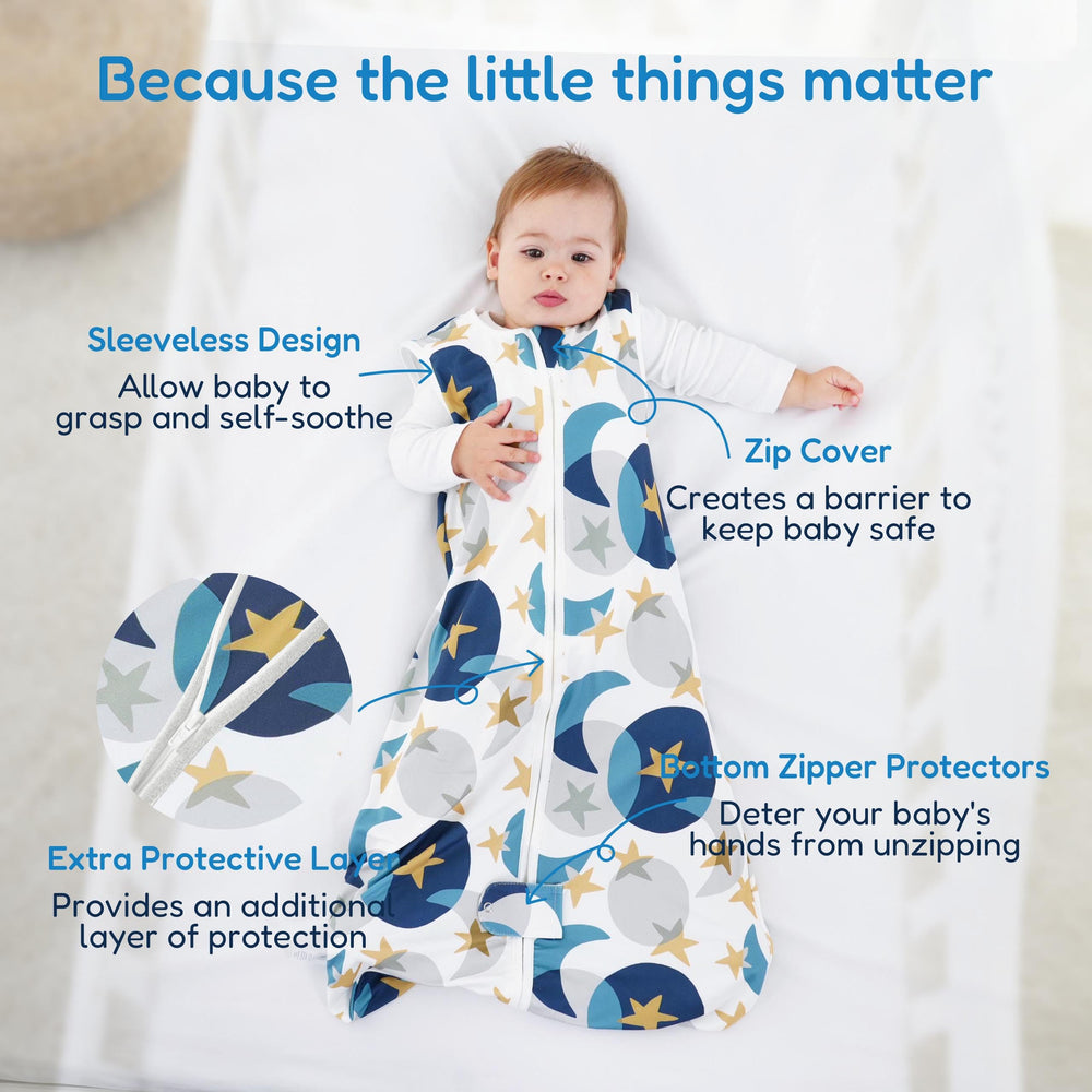 TotAha sleep sack chin guard protects skin during safe sleep transitions.