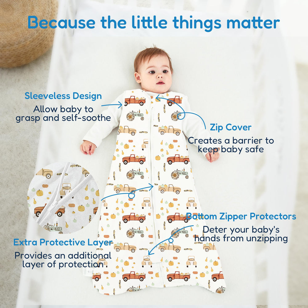 TotAha Sleep Sack zipper detail highlights easy 2-way access