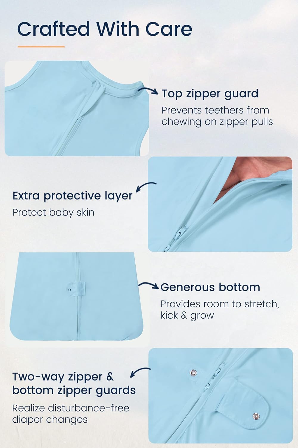 TotAha sleeveless swaddle-transition design aids gradual arms-free sleep.