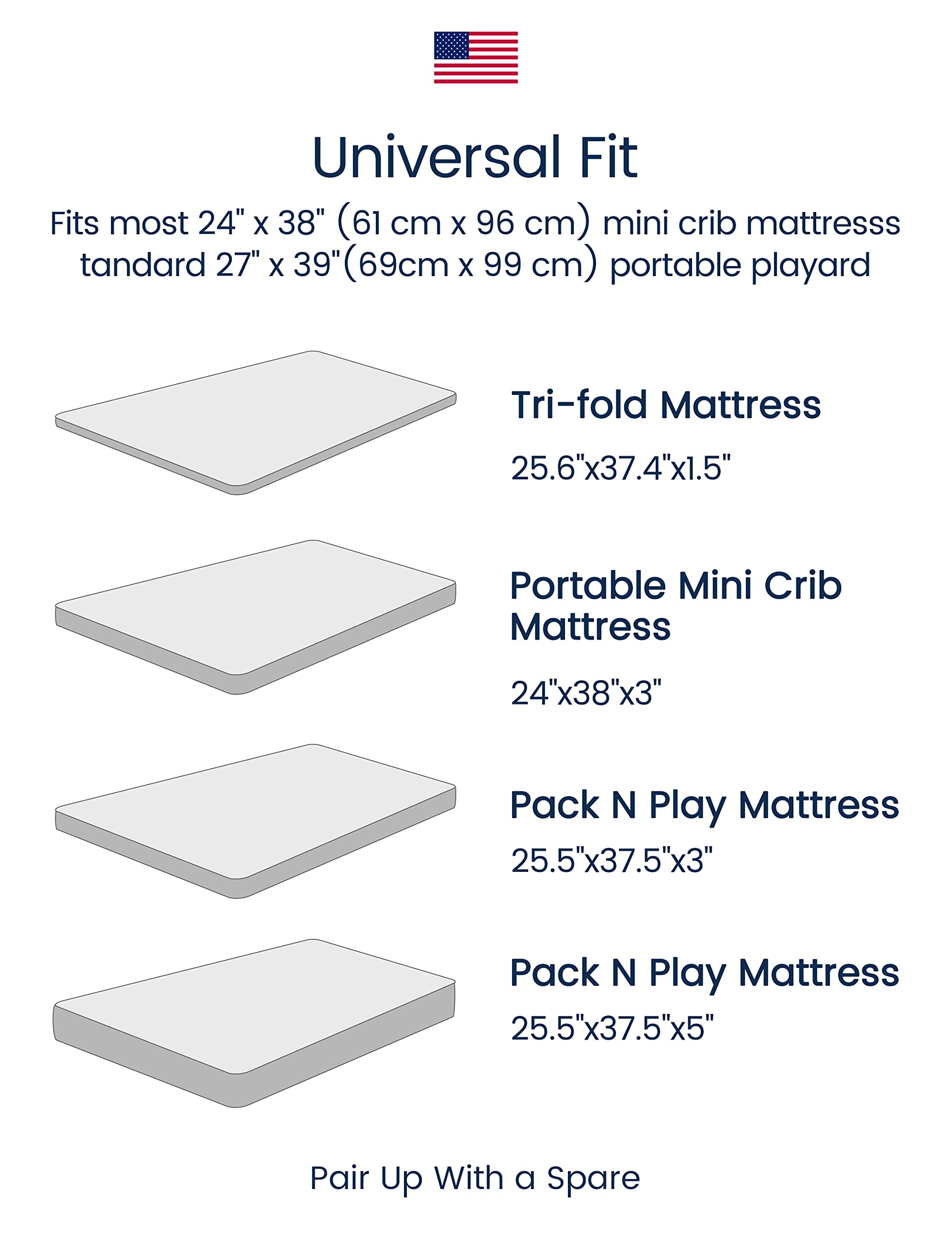 TotAha stretch-fit crib sheet anchors snugly on a 38x24 mattress