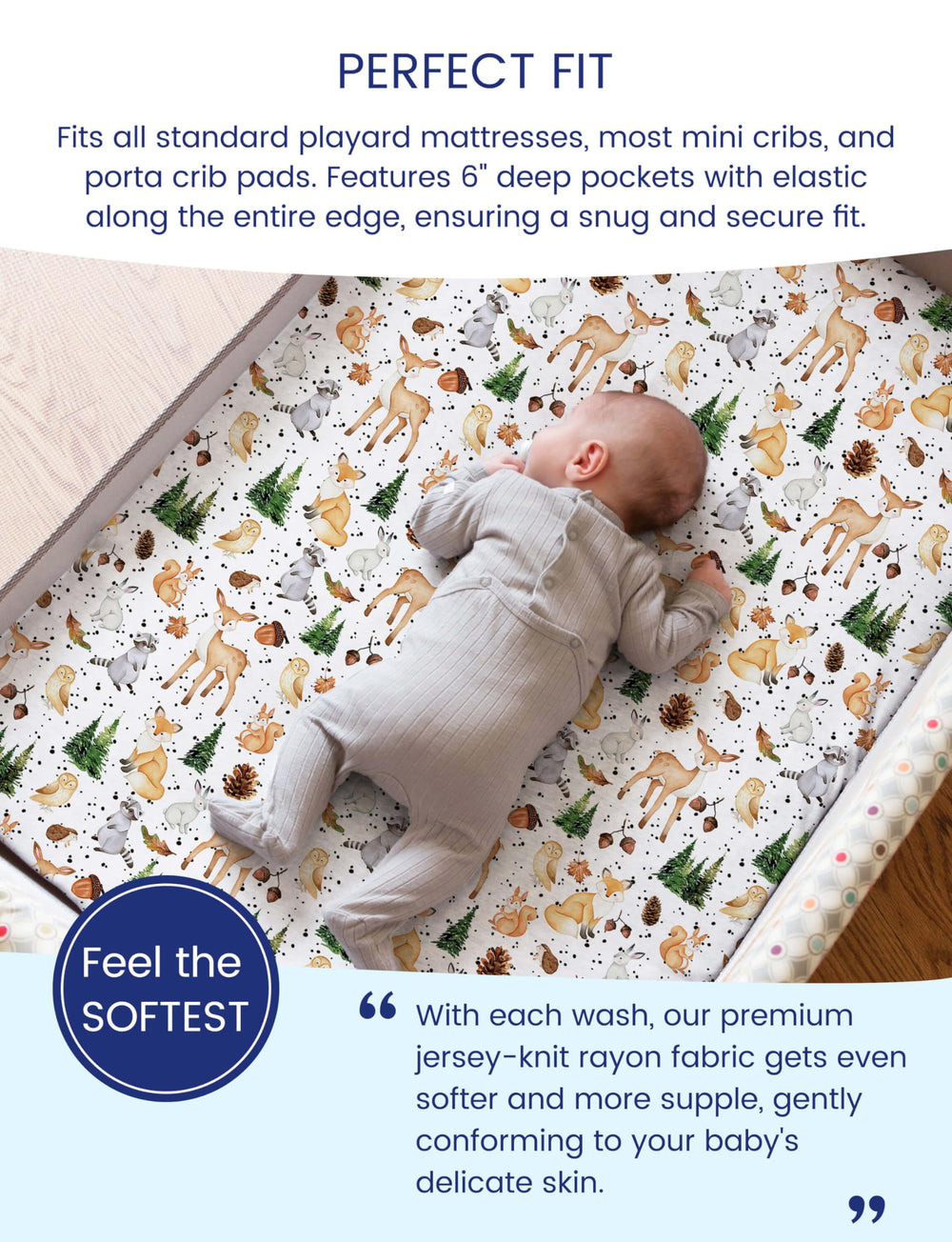 TotAha TotCare fabric closeup highlights soft, flexible feel for baby comfort.