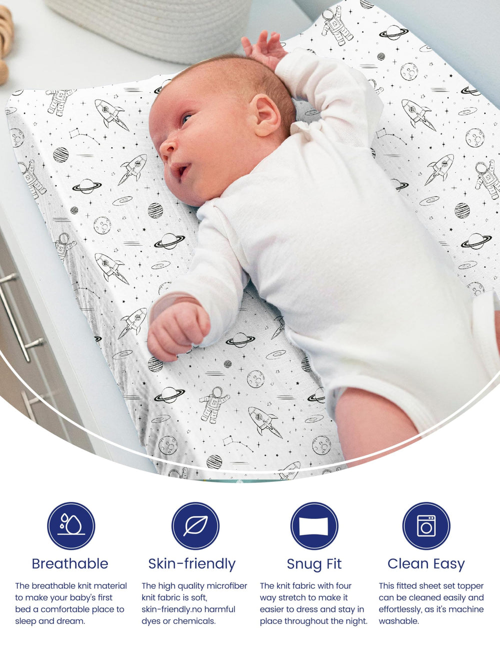 TotAha TotCare fabric closeup shows ultra-soft texture for skin-friendly contact.