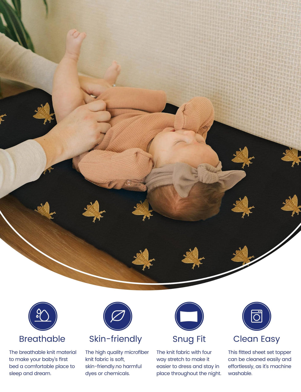 TotCare fabric closeup shows silky texture and breathable comfort for baby