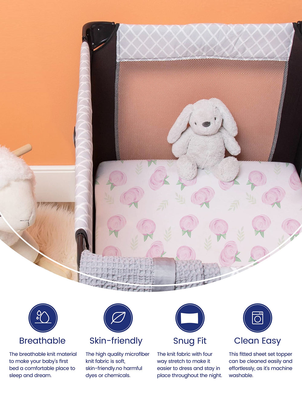 TotAha TotCare fabric close-up shows silky-smooth texture for gentle sleep.