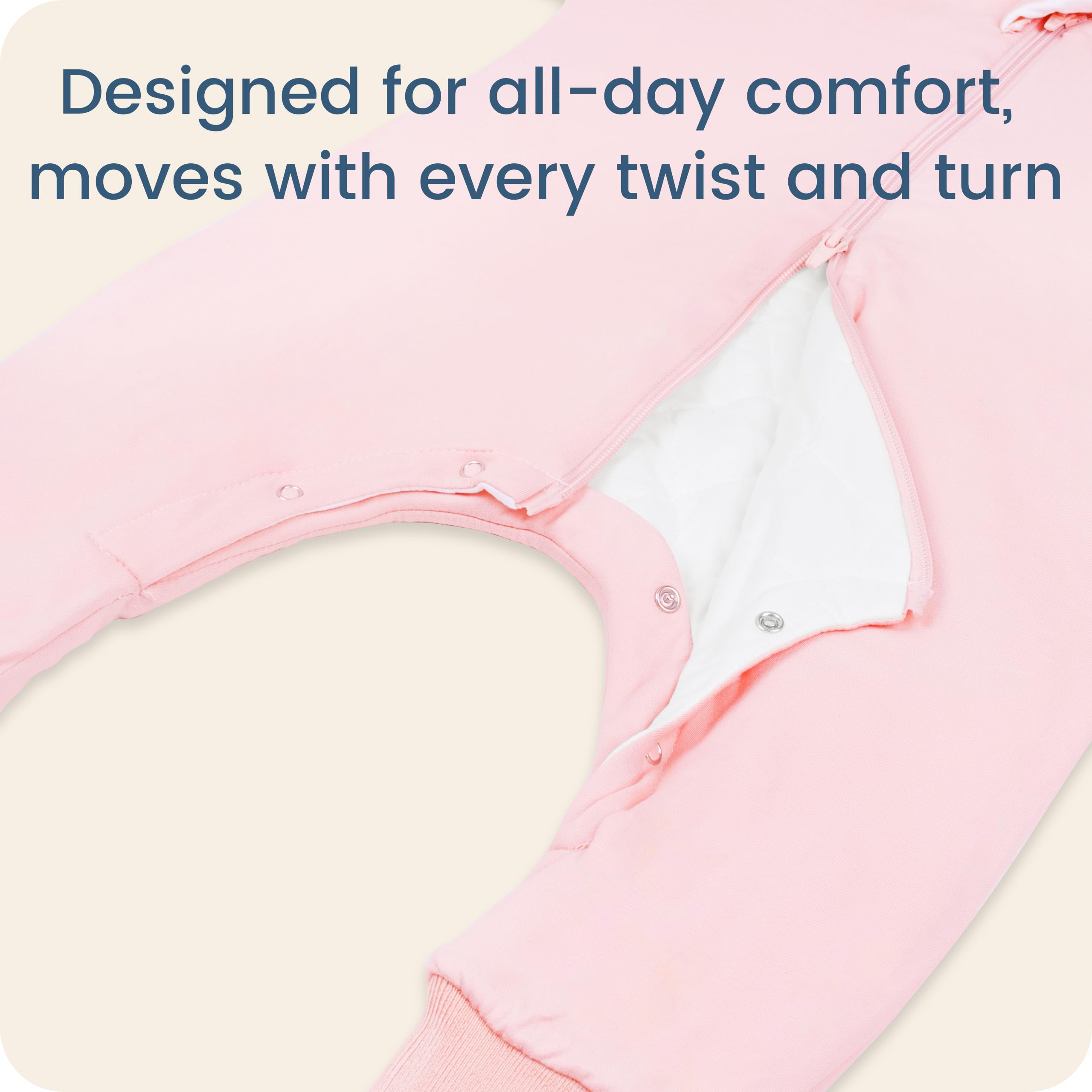 TOTBASIC 1.0 TOG sleep sack foot-opening design supports active toddlers during night-time