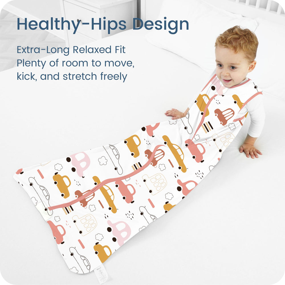TOTBASIC 2-way zipper design supports easy diaper changes and secure nighttime dressing