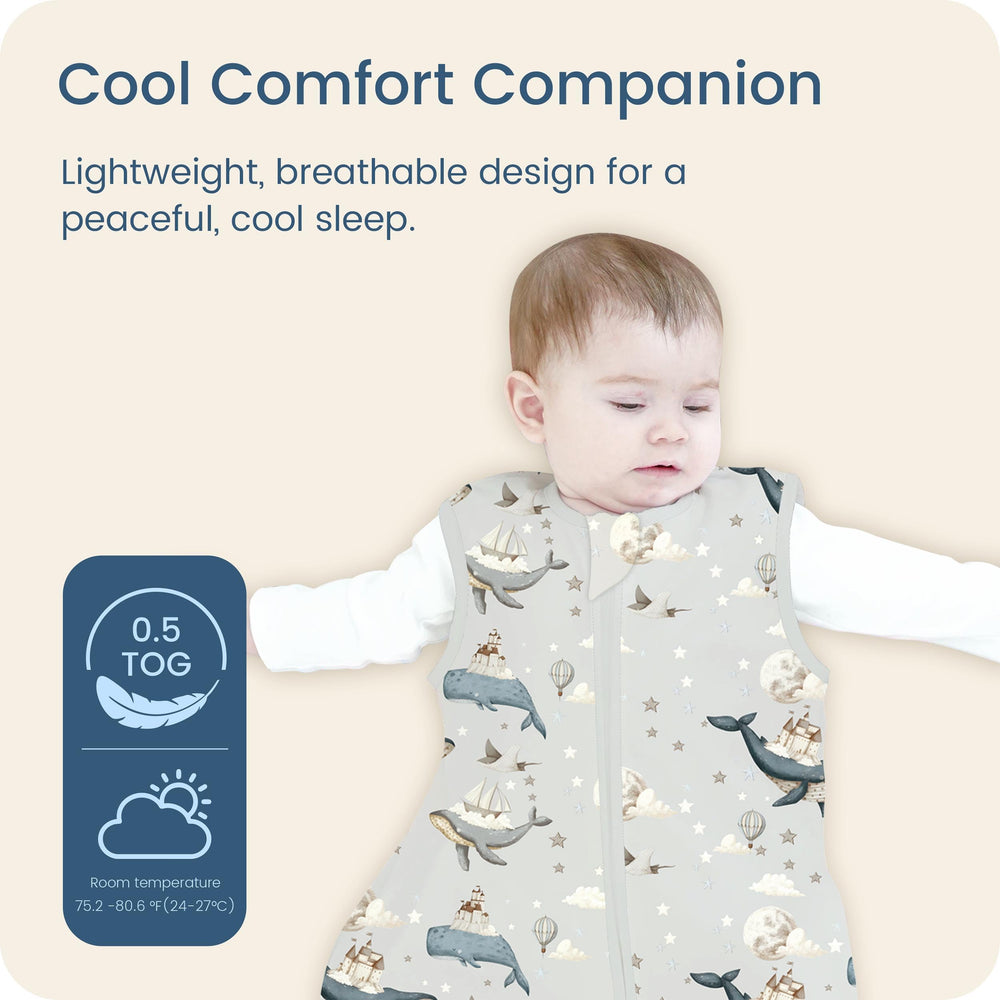 TOTBASIC Baby Sleep Sack cloud pattern highlights light warmth and skin comfort