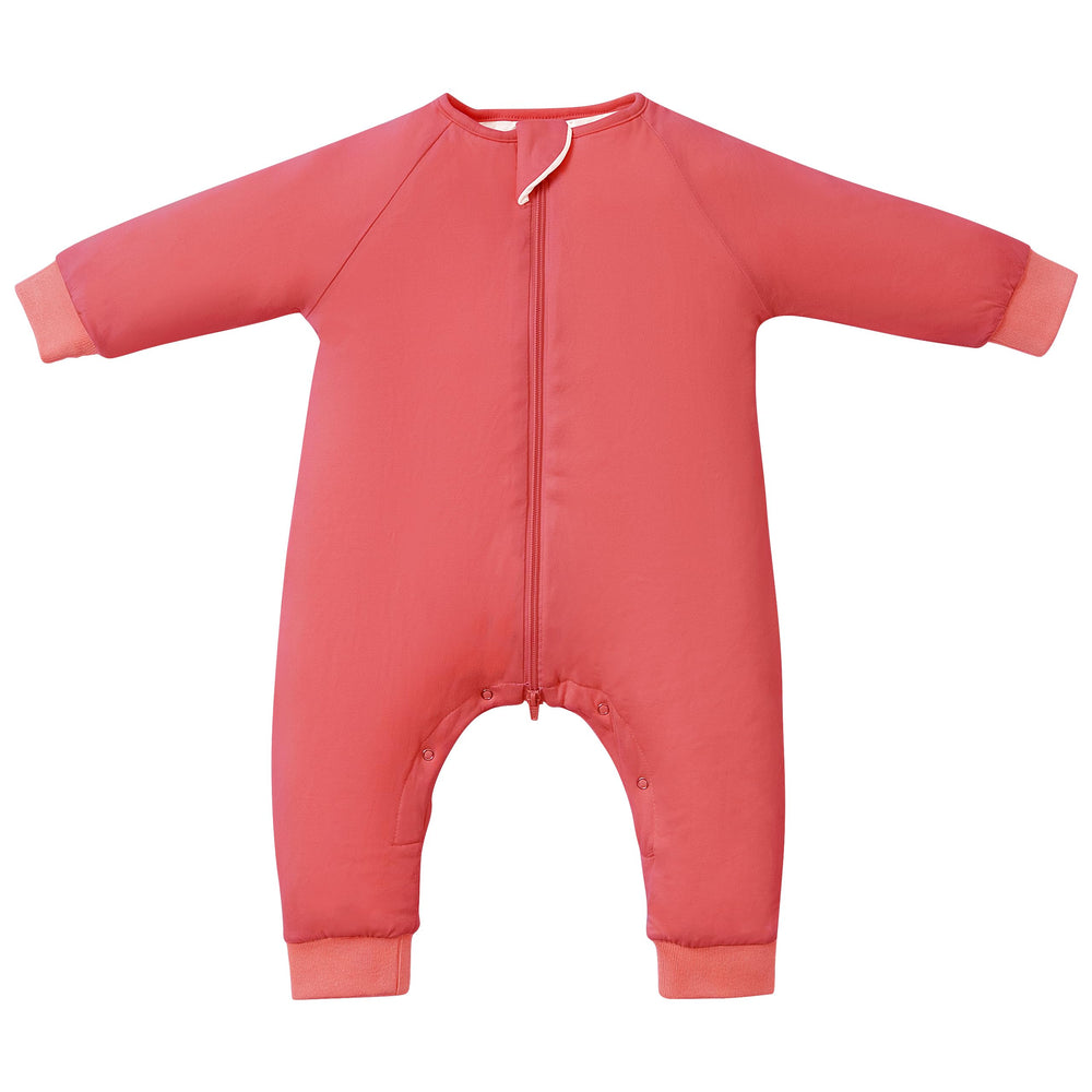 TOTBASIC baby sleep sack with feet in Apple Blossom—warmth for active toddlers.