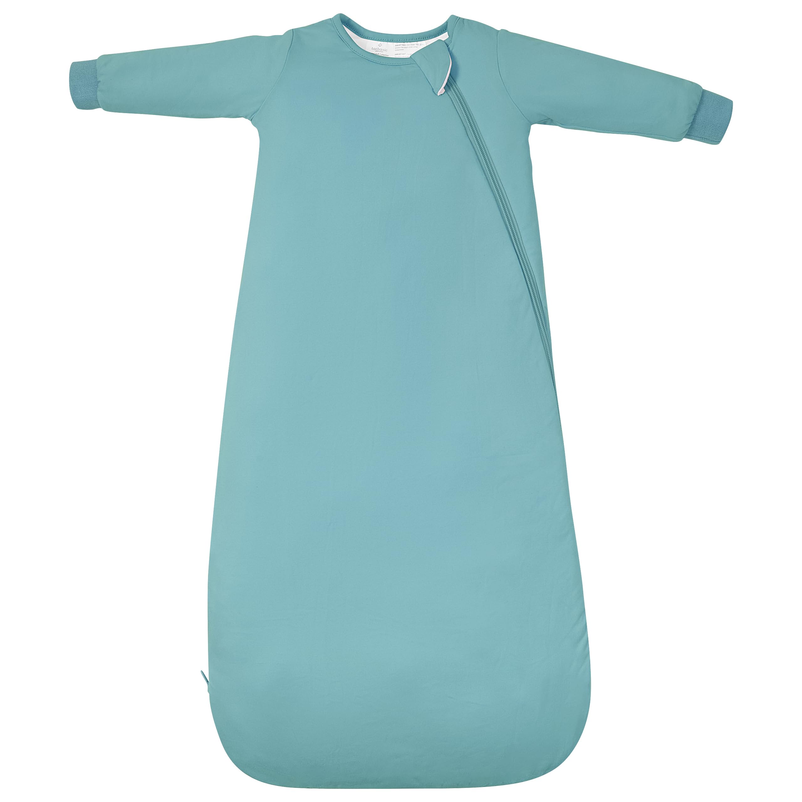 TOTBASIC baby sleep sack slate long sleeve for warm, comfy nights.