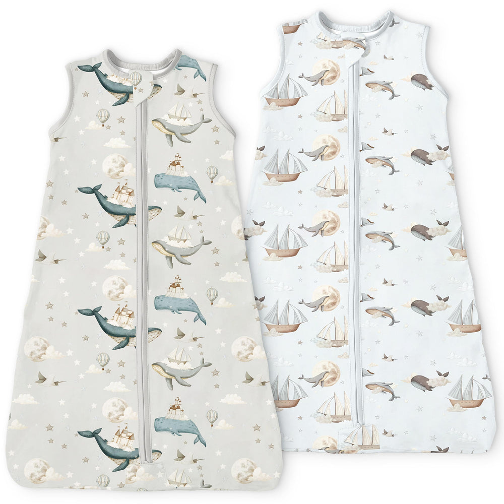 TOTBASIC Baby Sleep Sack whale pattern shows cozy breathable wear for safer nighttime sleep
