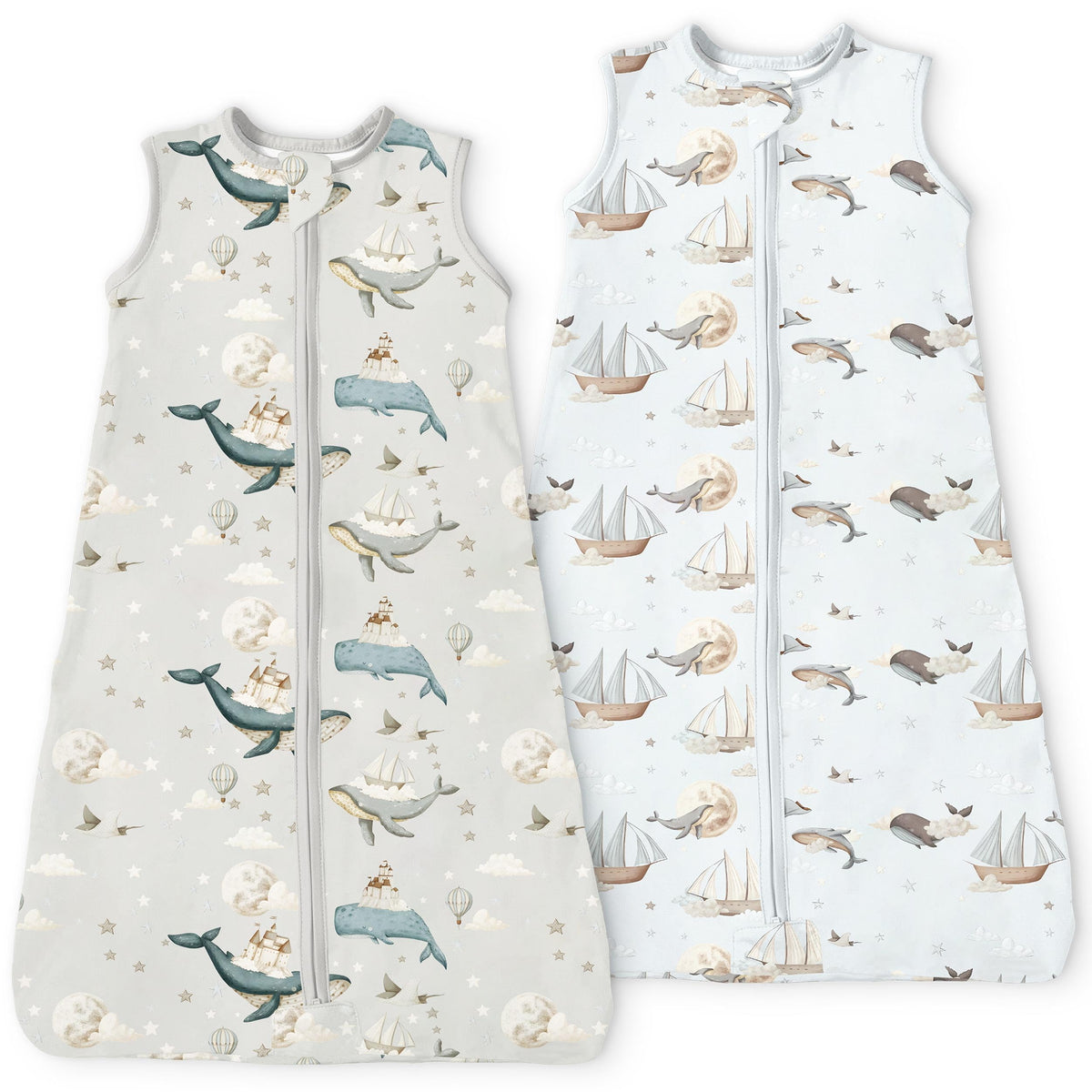 TOTBASIC Baby Sleep Sack whale pattern shows cozy breathable wear for safer nighttime sleep