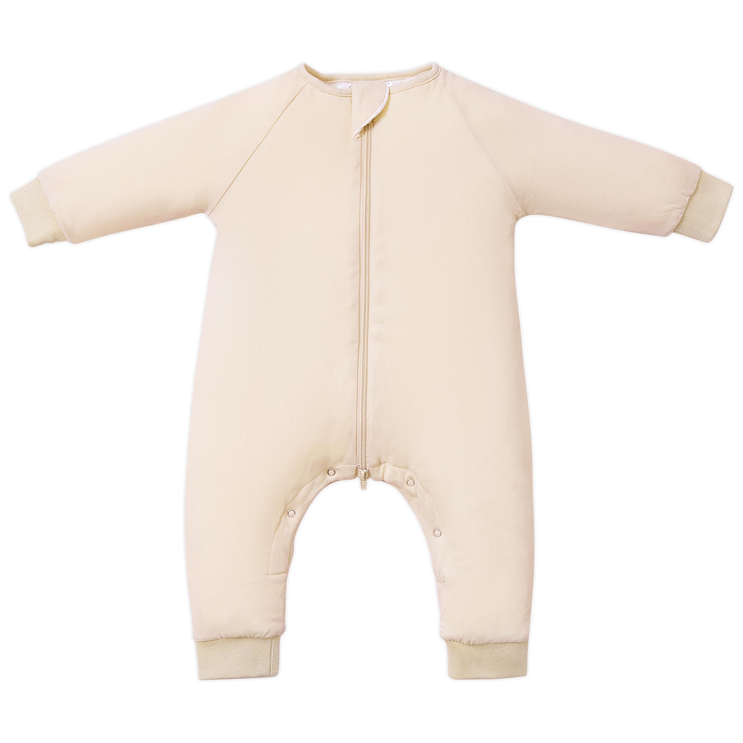 TOTBASIC baby sleep sack with feet in oat color, cozy warmth for peaceful naps