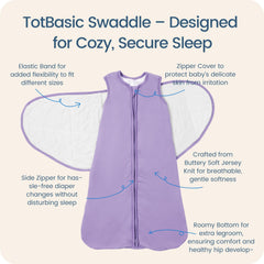 TOTBASIC baby swaddle 3-6 months aids gentle transition with adjustable fit