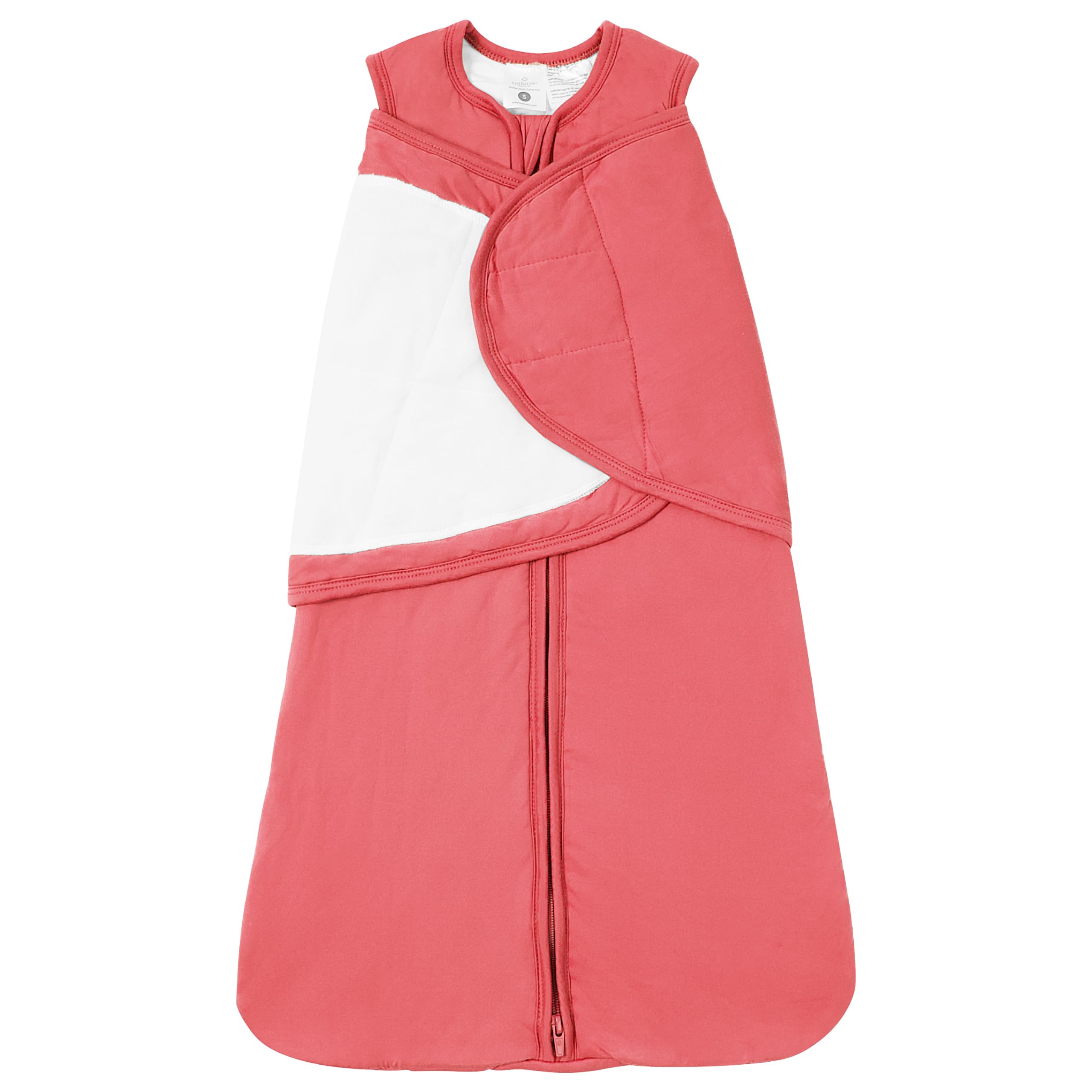 TOTBASIC Baby Swaddle Apple Blossom front view promotes snug, secure sleep.