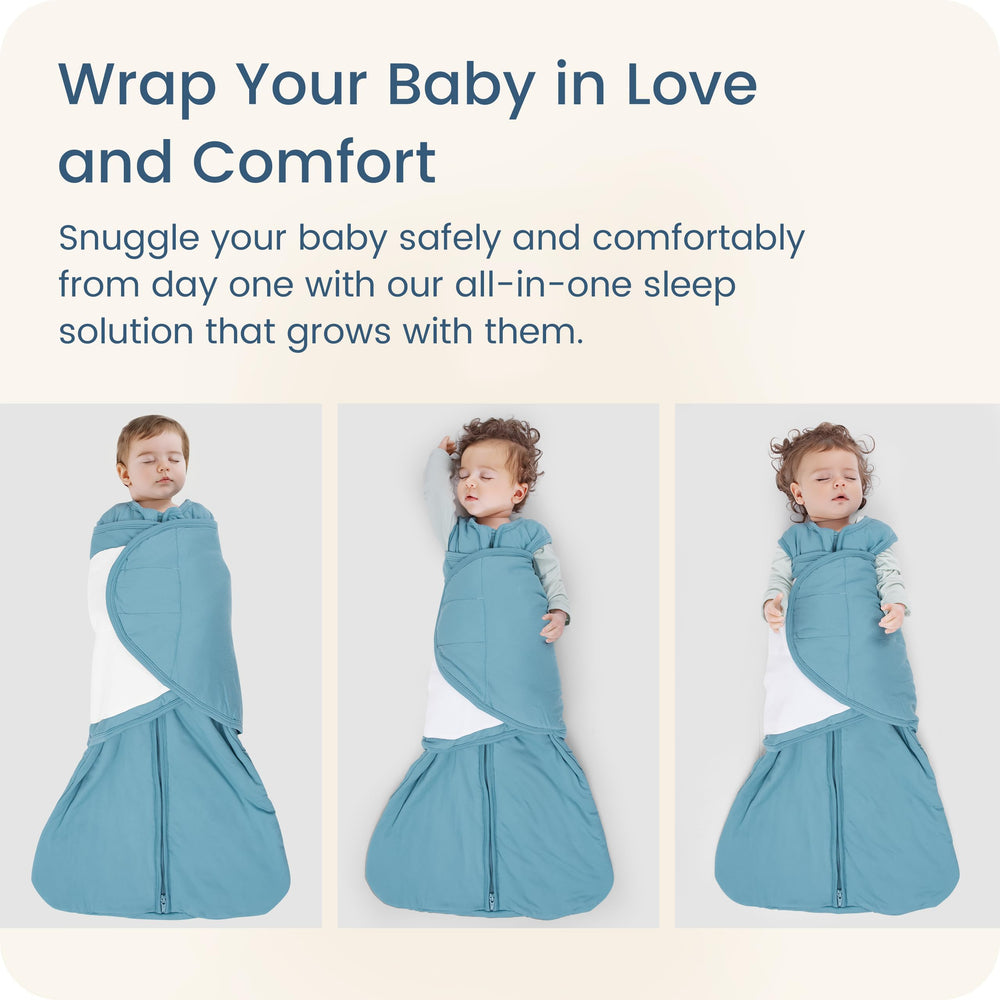TOTBASIC Baby Swaddle Taro Velcro-flap closure adjusts as baby grows for secure fit.