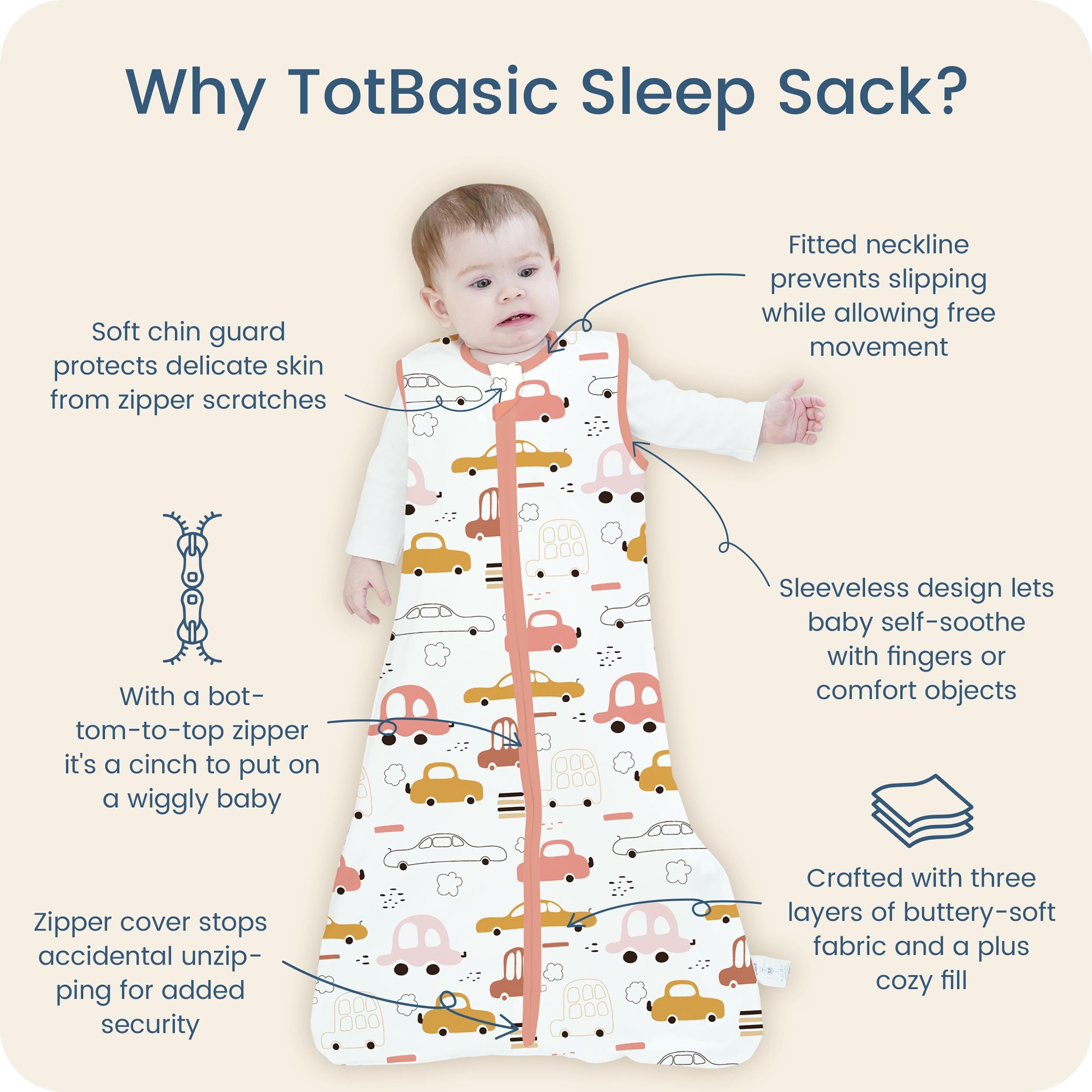 TOTBASIC breathable 0.5TOG fabric delivers light coverage for warm-season nights