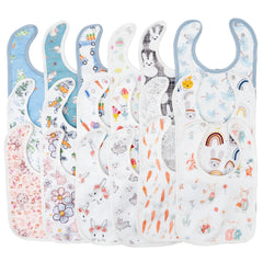 TOTBASIC bunny-pattern bibs in an 18-pack keep baby outfits clean during snacks.