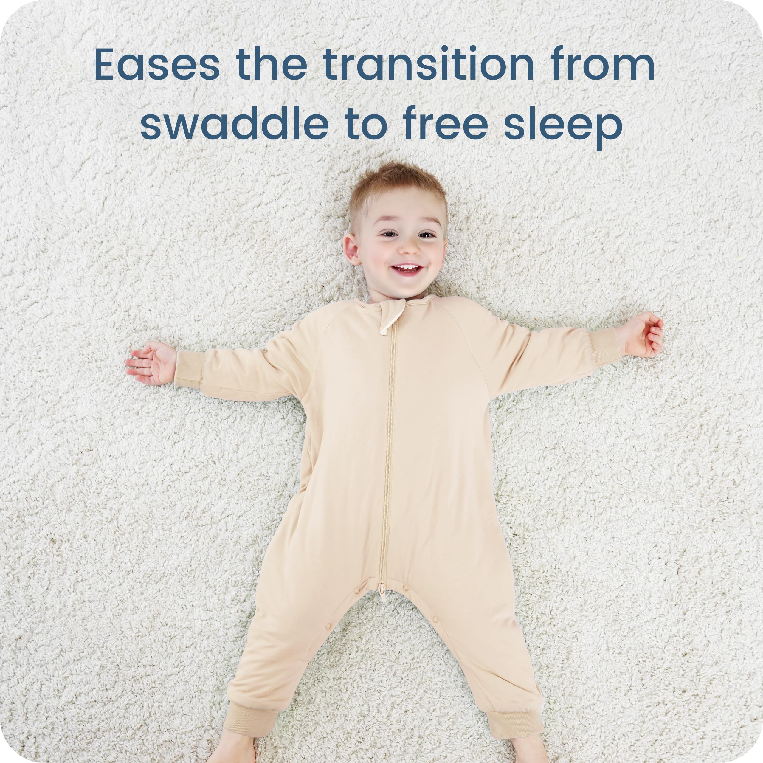 TOTBASIC diaper-change friendly zipper and bottom snaps for quick access.