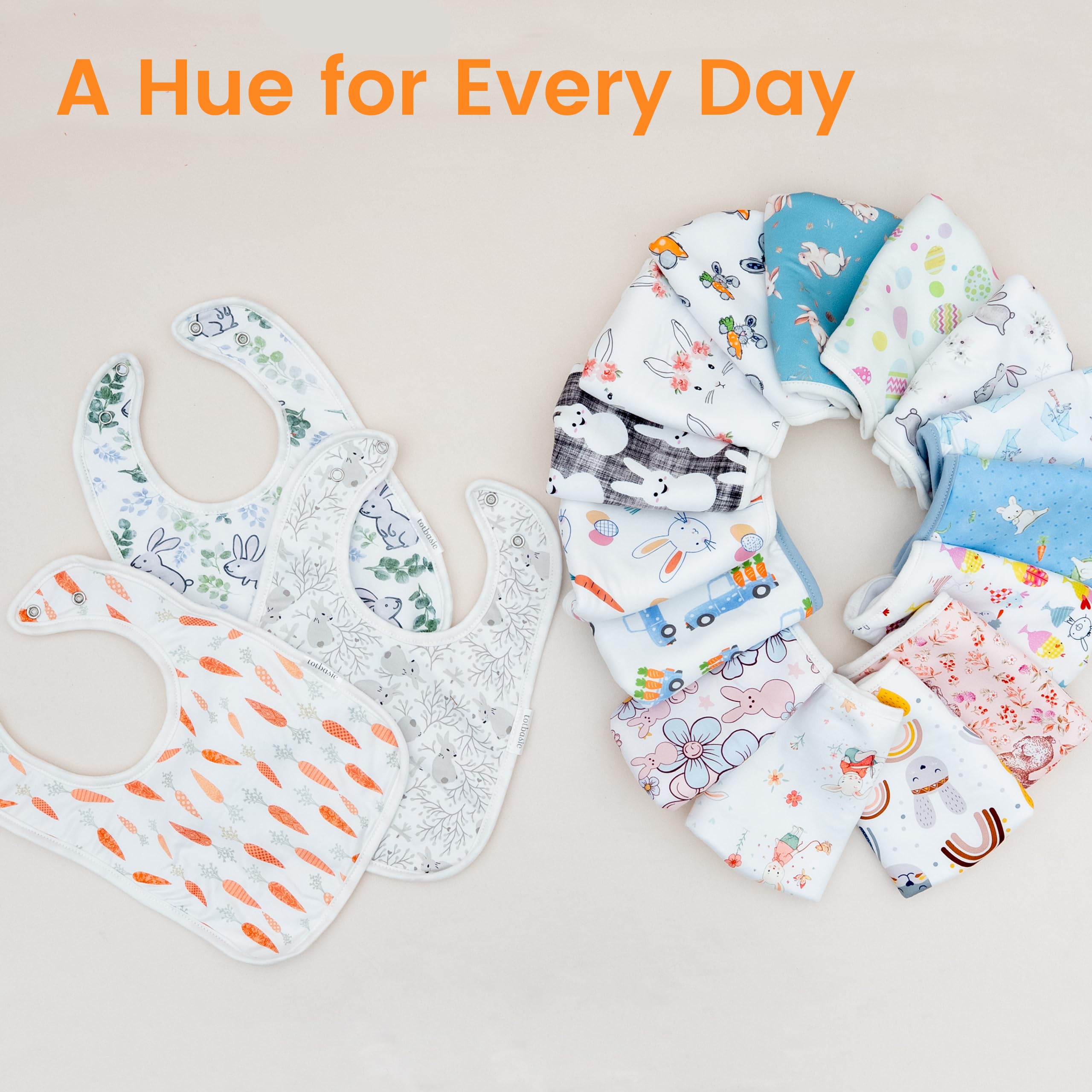 TOTBASIC Easter gift bibs offer cute designs and practical drool protection for newborns.