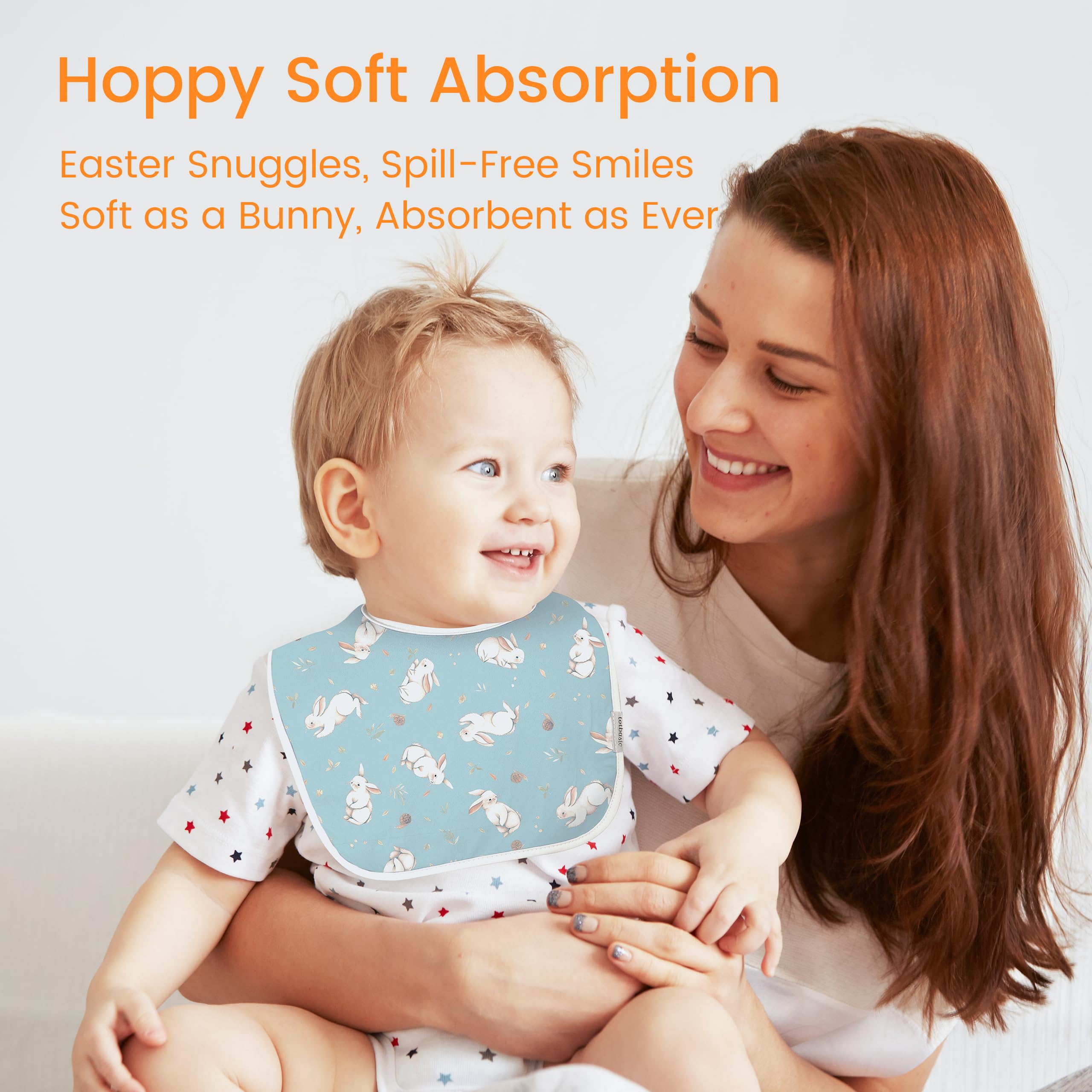 TOTBASIC on-the-go bibs are perfect for busy parents and travel days.