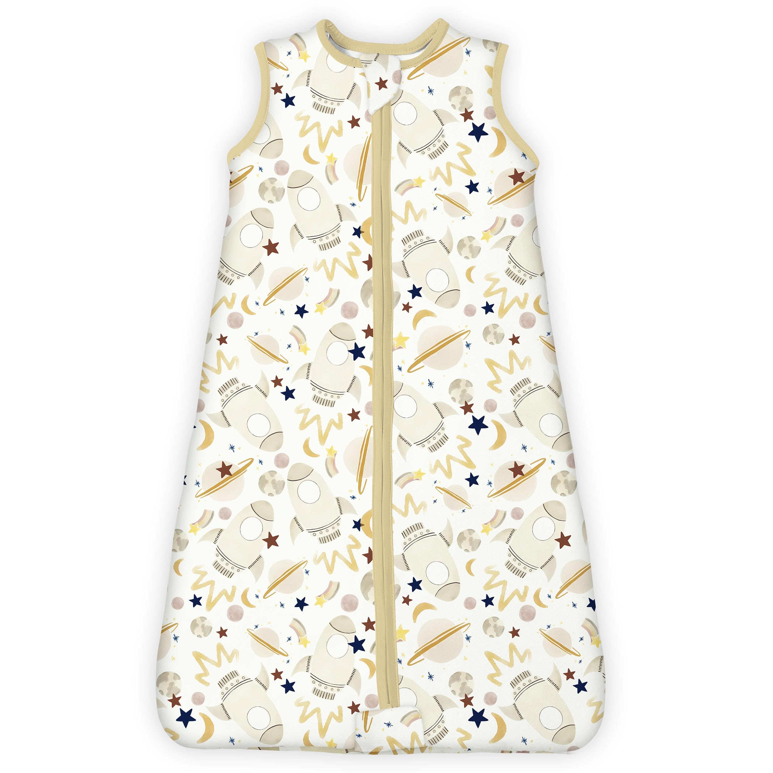 TOTBASIC sleep sack 1-0tog closeup highlights snug jersey knit fabric for cozy sleep