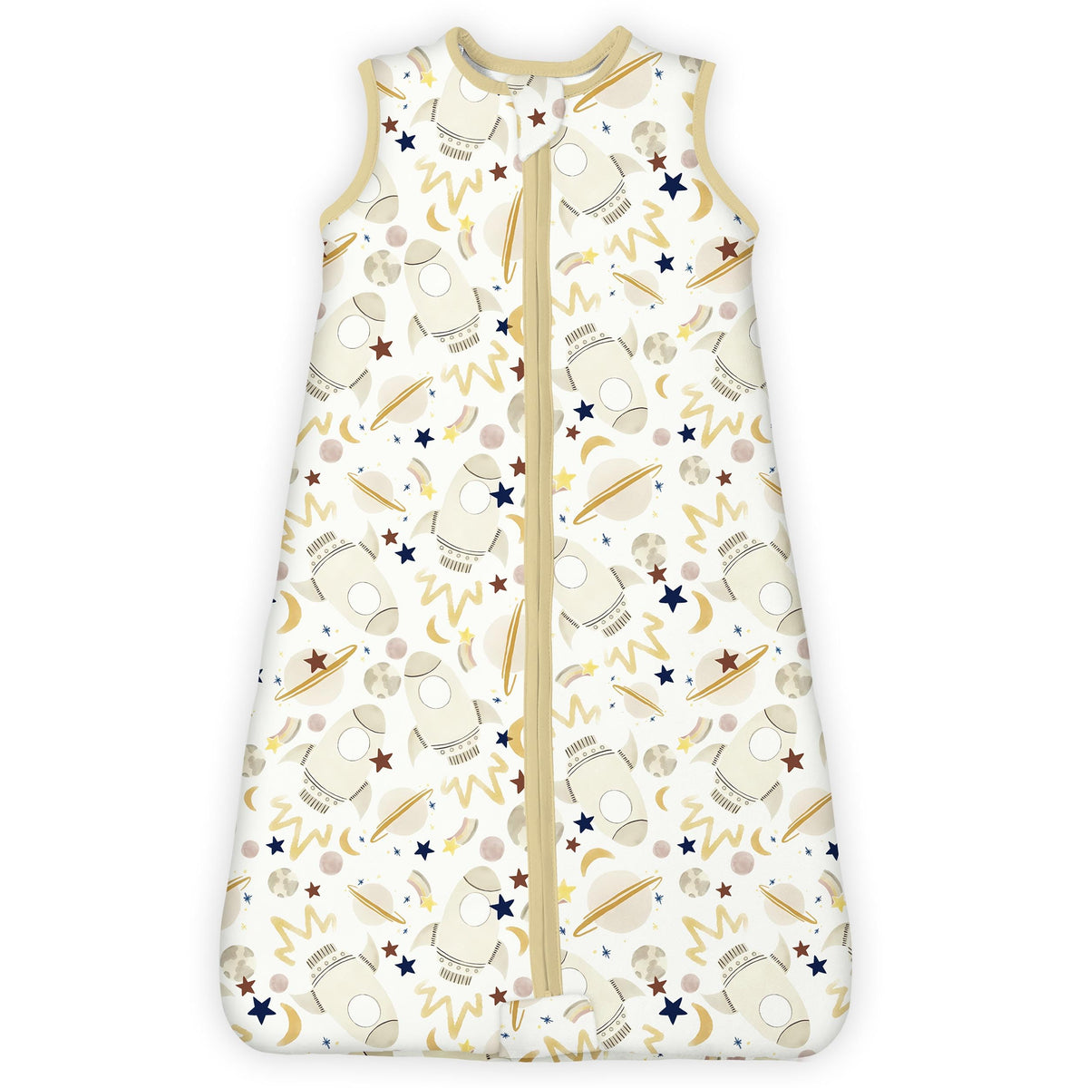 TOTBASIC sleep sack 1-0tog closeup highlights snug jersey knit fabric for cozy sleep
