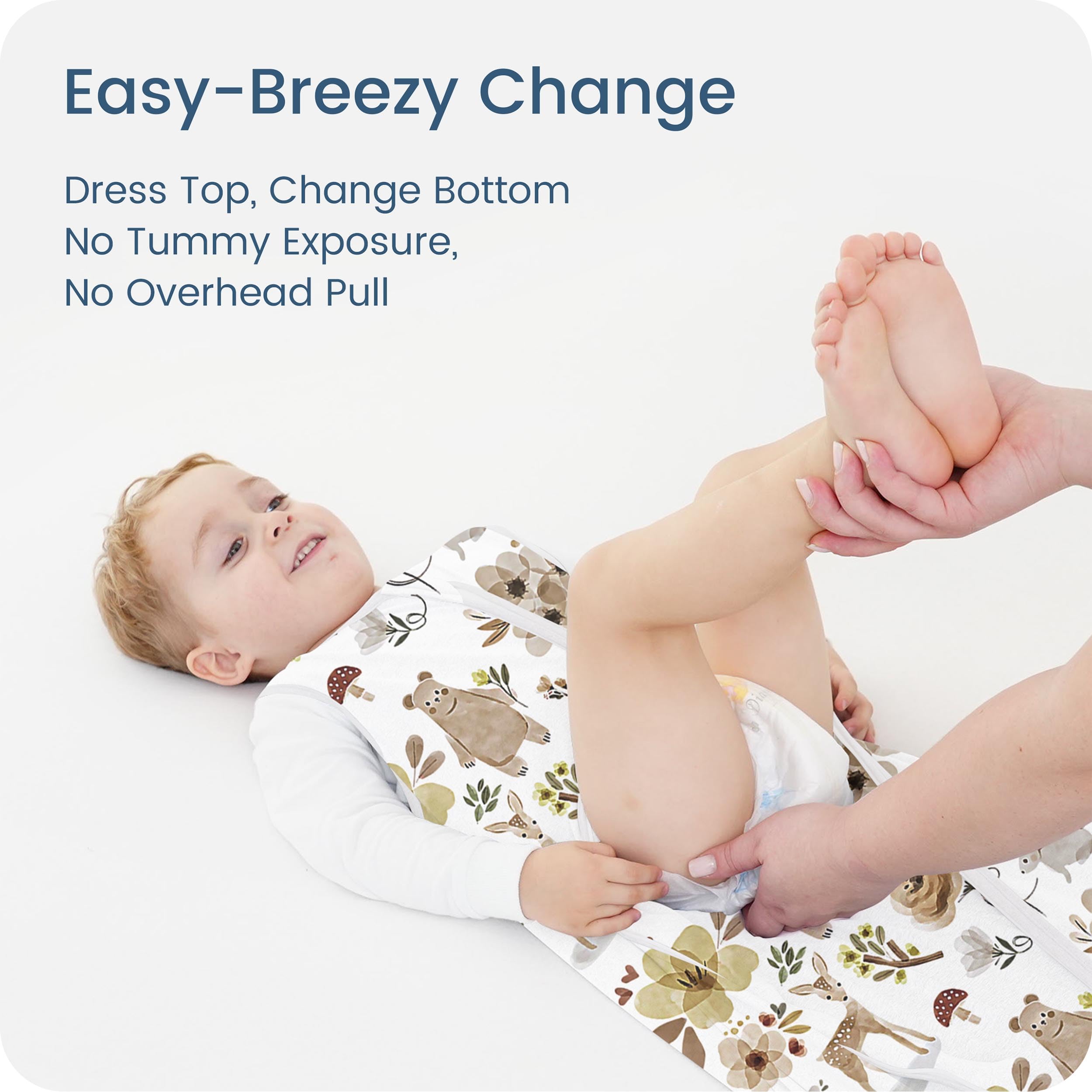 TOTBASIC Sleep Sack with 2-way zipper detail for easy diaper changes