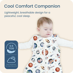 TOTBASIC Sleep Sack 2-way zipper detail emphasizes easy diaper changes