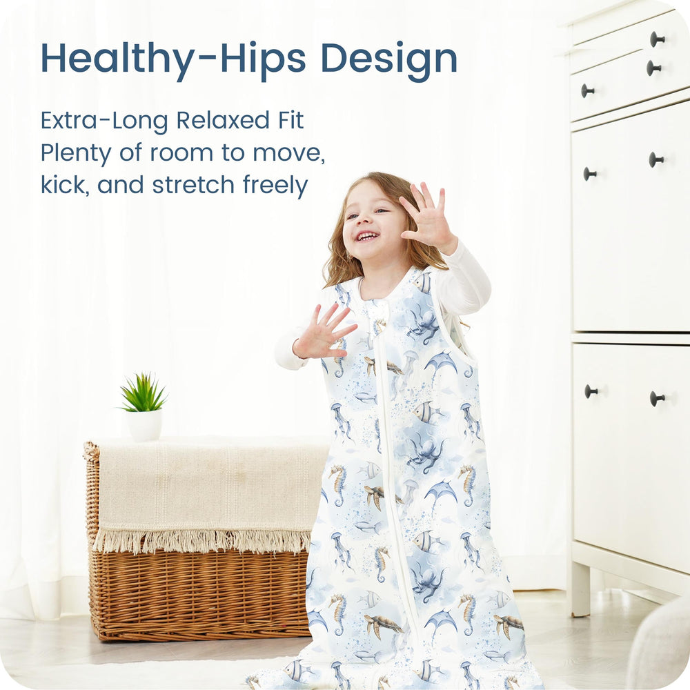 TOTBASIC sleep sack in calm nursery scene supports peaceful sleep routine