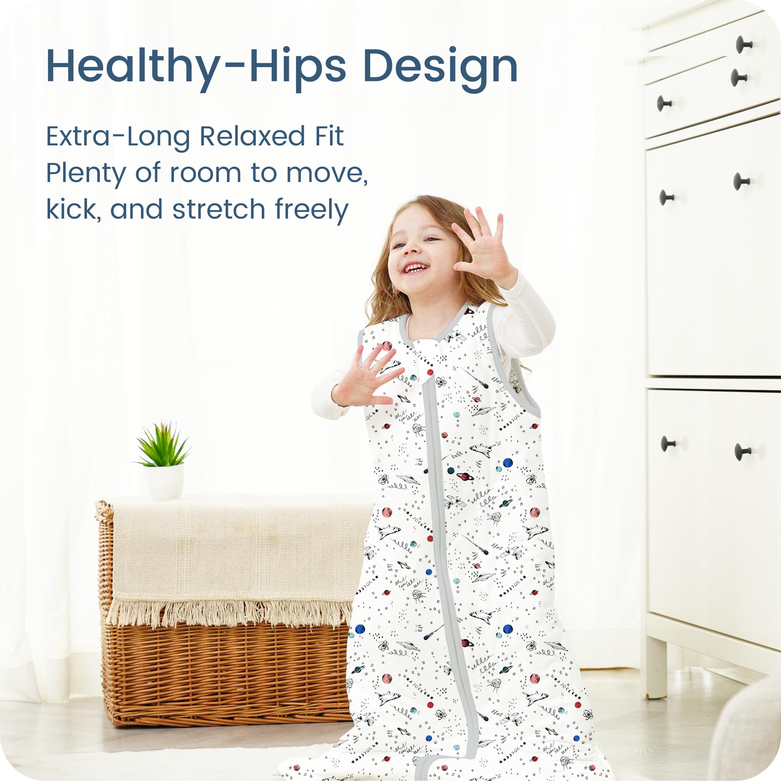 TOTBASIC sleep sack interior closeup communicates cozy cotton-fill for gentle warmth.