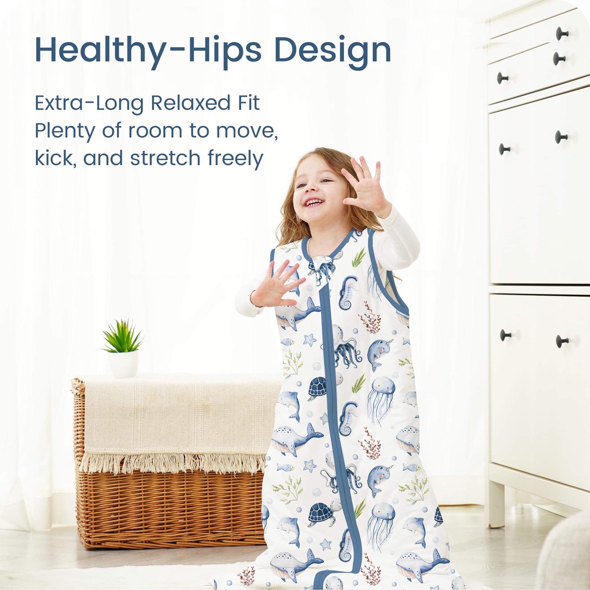 TotBASIC sleep sack in crib setting ready for versatile use.
