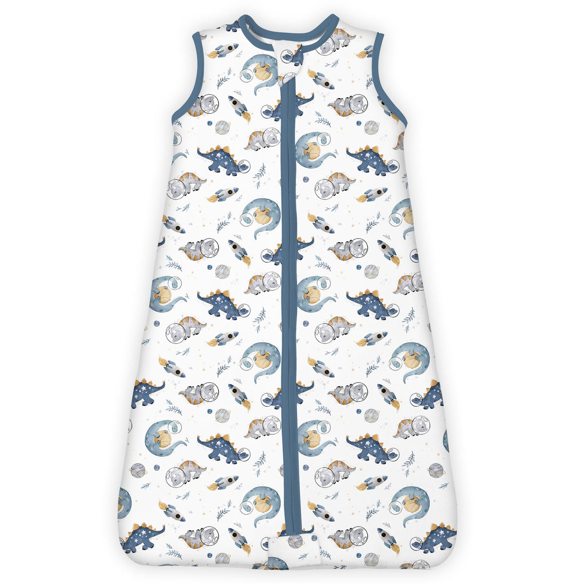 TOTBASIC sleep sack front view demonstrates sleeveless design for year-round comfort.