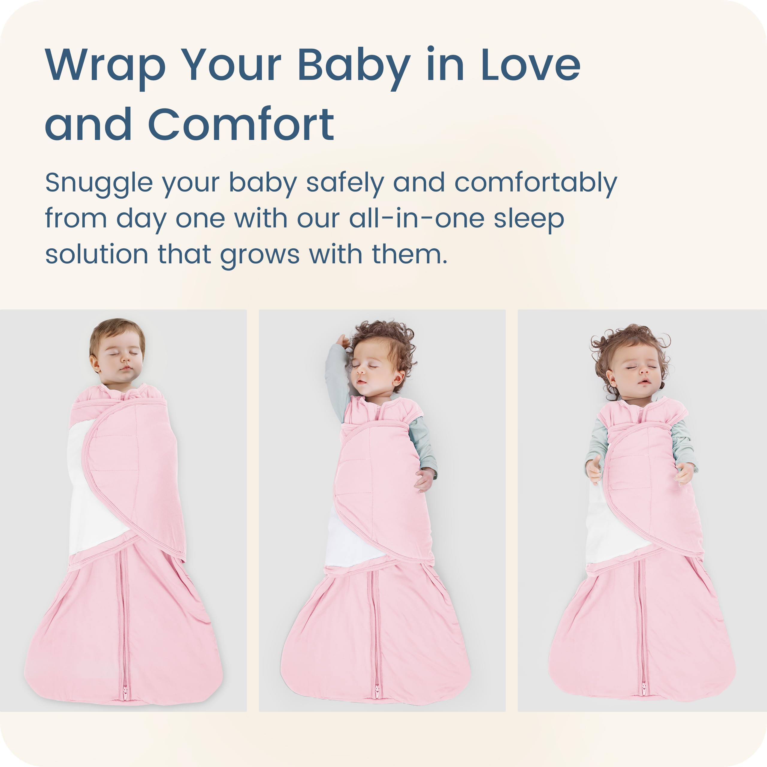 TOTBASIC navy sleep sack on baby in cozy setup