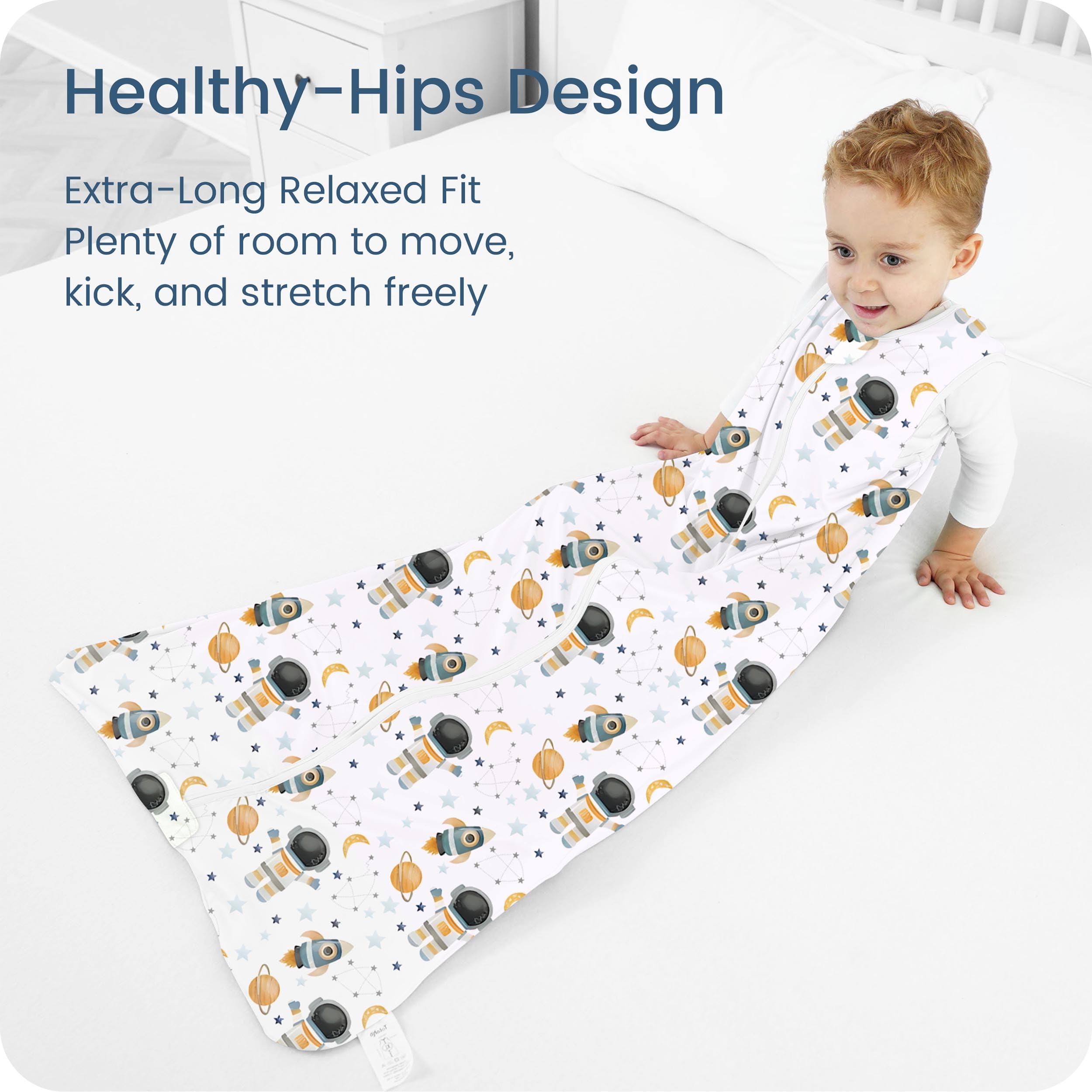 TOTBASIC Sleep Sack sleeveless design closeup highlights arms-free comfort