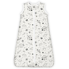 TOTBASIC sleep sack space-odyssey closeup highlights soft knit fabric for cozy nights.