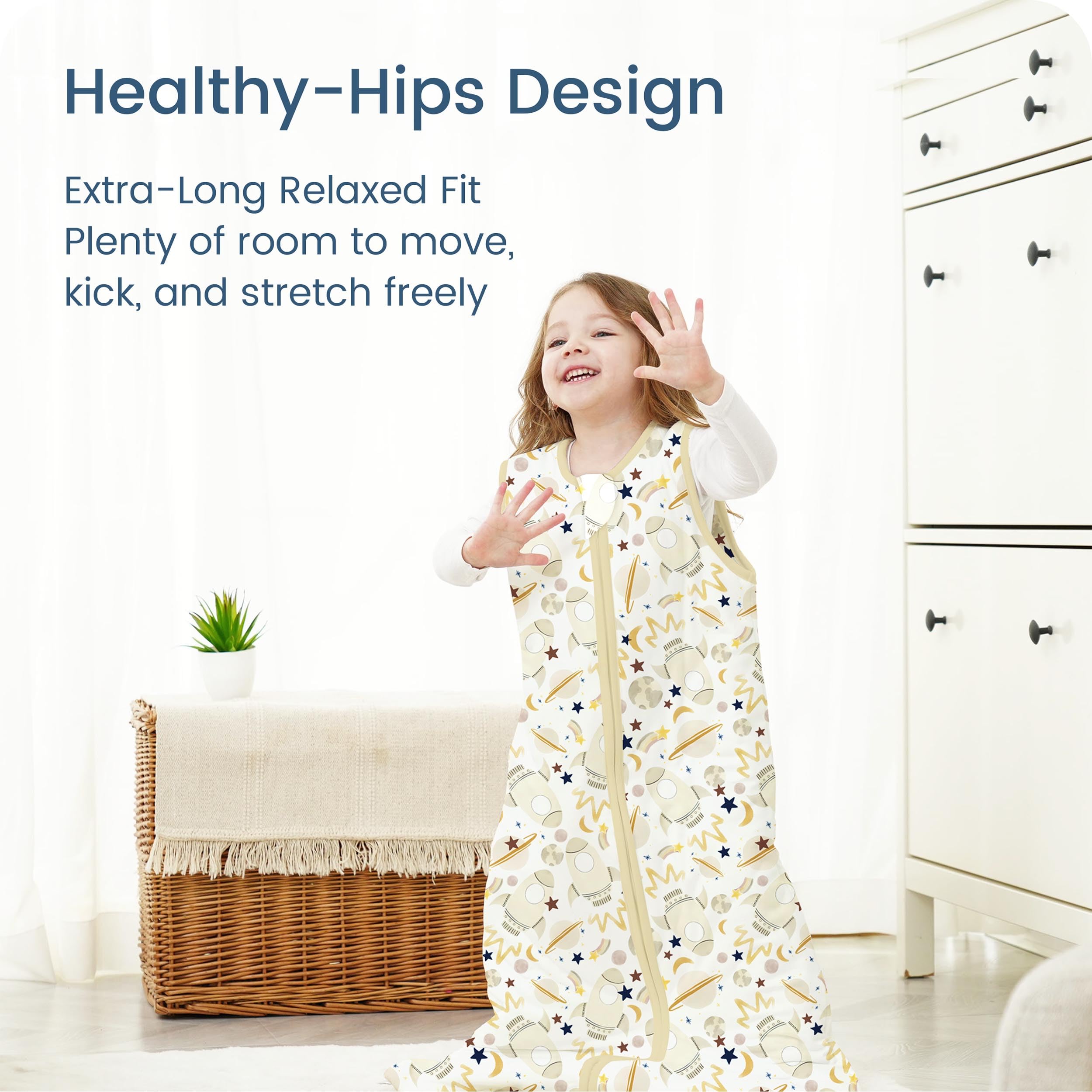 TOTBASIC toddler wearable blanket showcases year-round comfort in transitional sleep